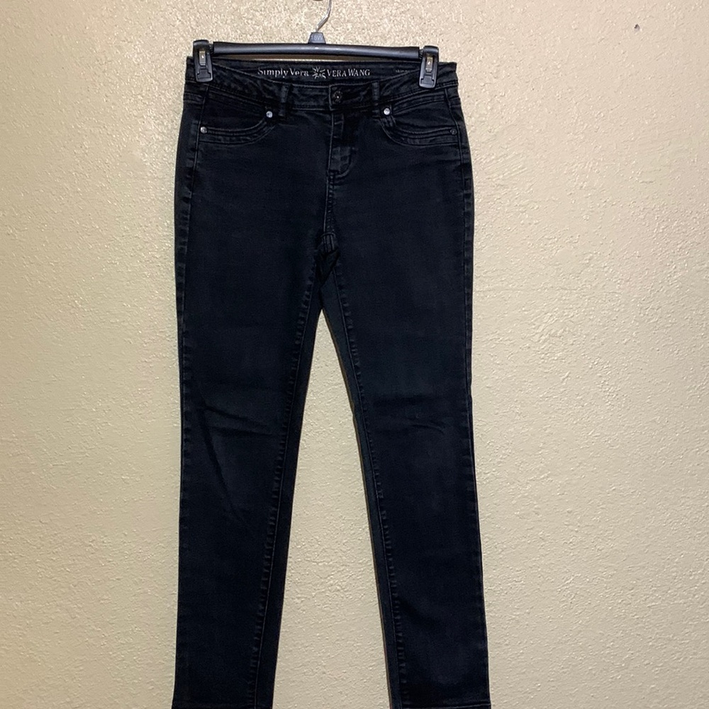 Vera Wang Simply Vera Jeans Black Skinny Size 2